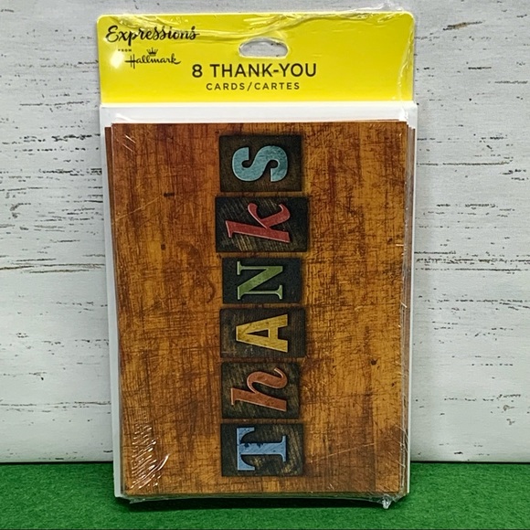 4/$14 8pk Hallmark Expressions THANKS Note Cards Blank Inside NEW SEALED - Picture 1 of 6